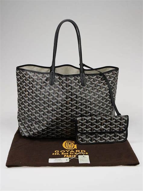 goyard black canvas monogram sizes|GOYARD Goyardine Saint Louis PM Black .